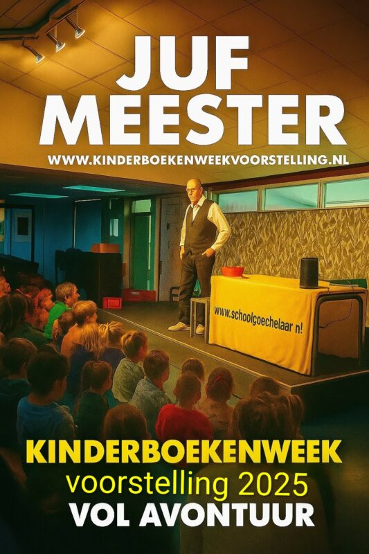 Promotiefoto Kinderboekenweek 2025: "Vol avontuur," de officiële voorstelling van John Negenkerken.
